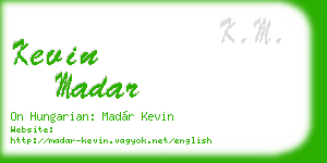 kevin madar business card