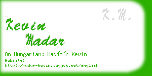 kevin madar business card
